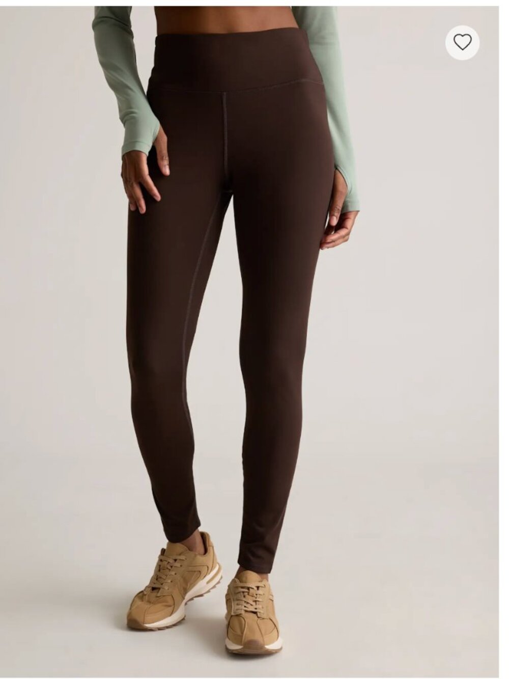 Quince Whistler High Rise Leggings Large Chocolate Brown NEW